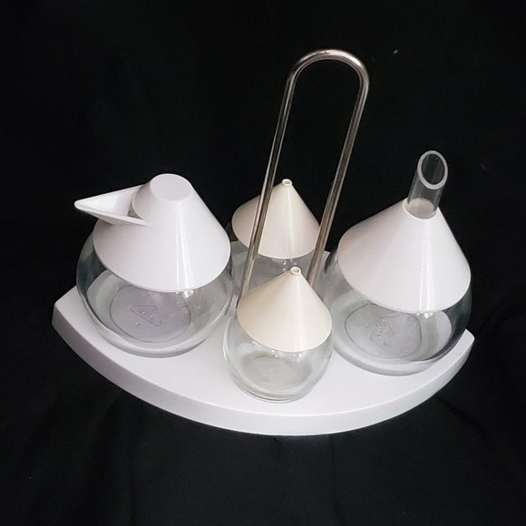 Salt & Pepper Shakers, Creamer, Sugar Set Mid Century Conical Shaped BMF Germany - Picture 1 of 12